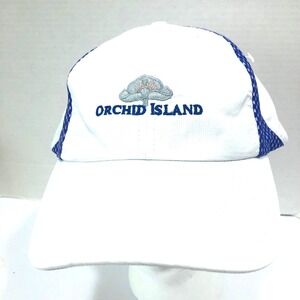 Orchid Island Golf Hat Cap Women's S Embroidered White Purple Polyester